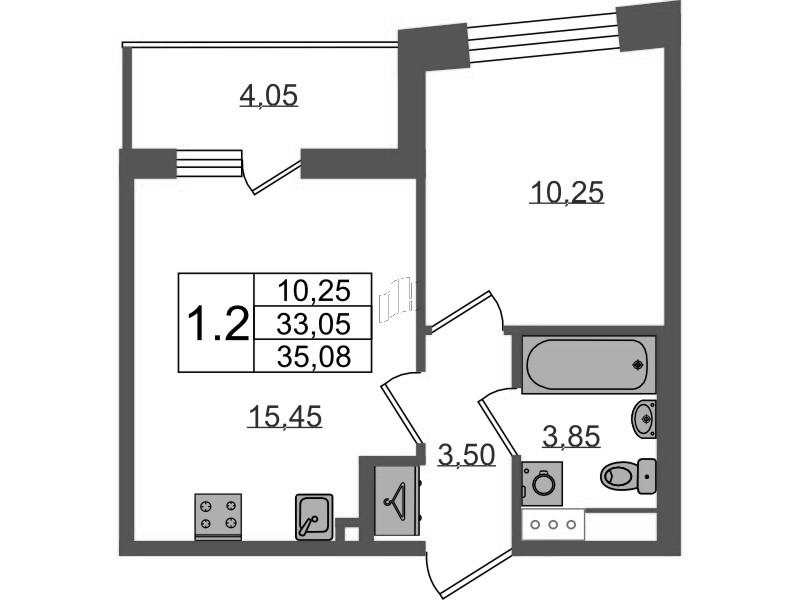 2 ккв (Евро) 33,1 м²