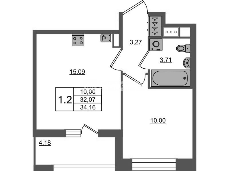 2 ккв (Евро) 32,1 м²