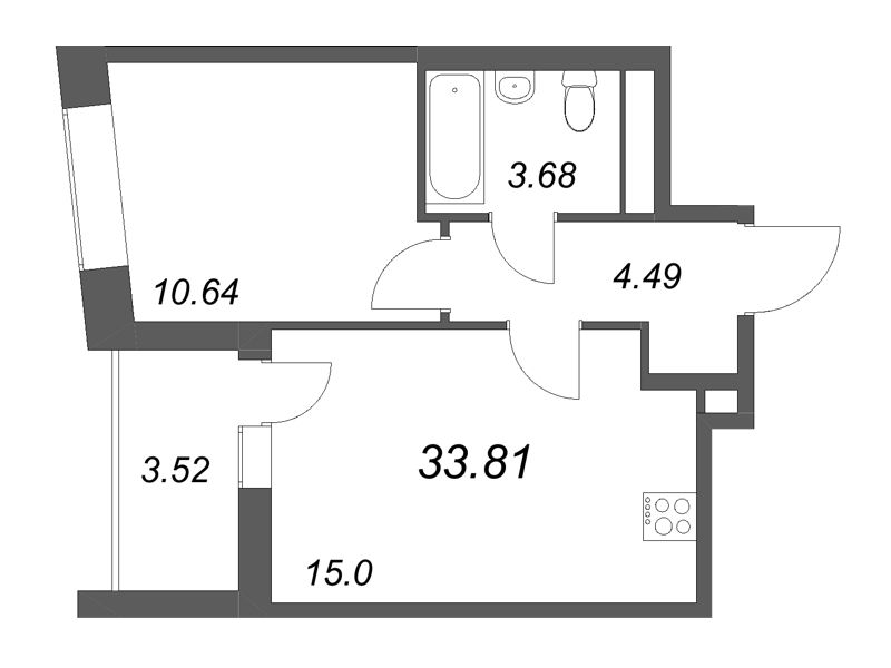 2 ккв (Евро) 33,8 м²