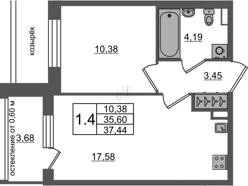 2 ккв (Евро) 35,6 м²