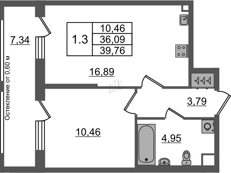 2 ккв (Евро) 36,1 м²