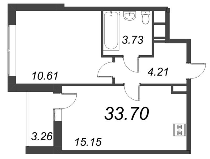 2 ккв (Евро) 33,7 м²
