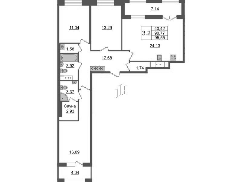 4 ккв (Евро) 89,8 м²