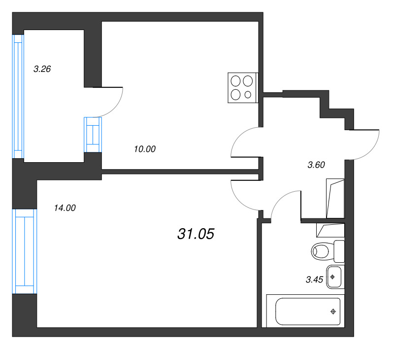 1 ккв 31,1 м²