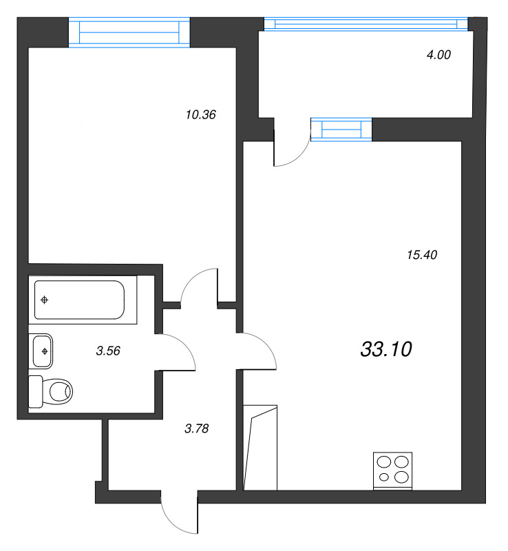 2 ккв (Евро) 33,1 м²