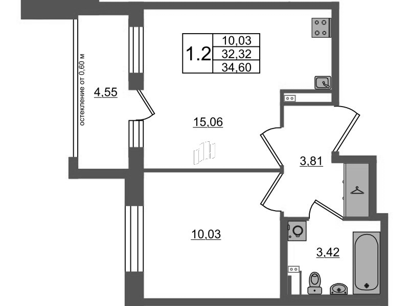 2 ккв (Евро) 32,3 м²