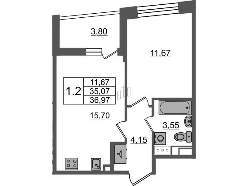 2 ккв (Евро) 35,1 м²