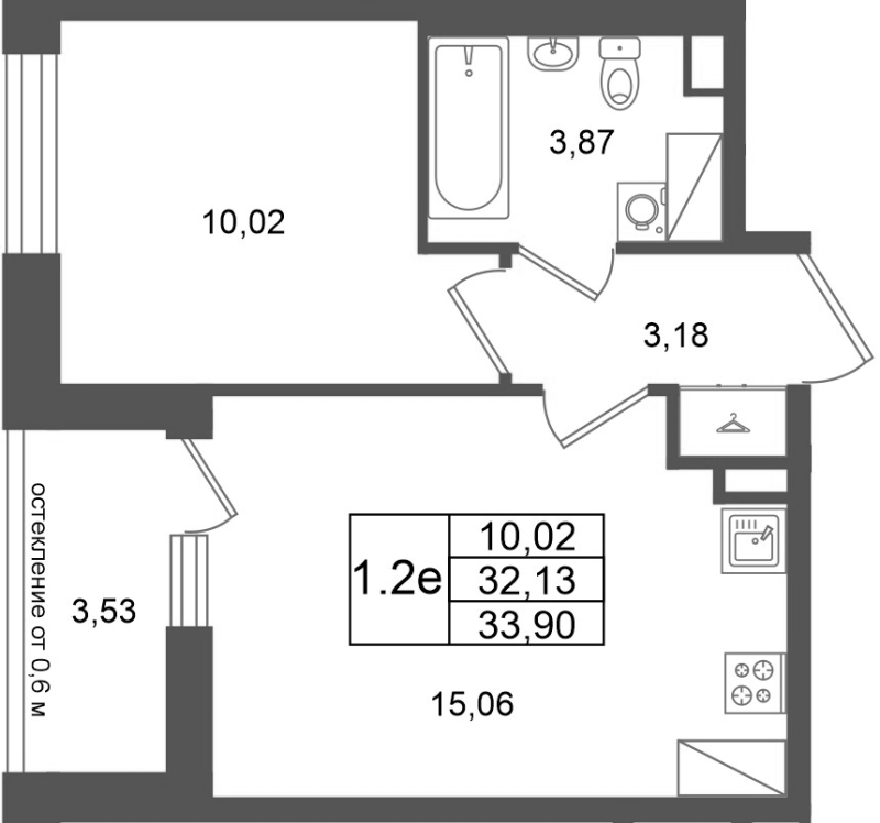 2 ккв (Евро) 32,1 м²