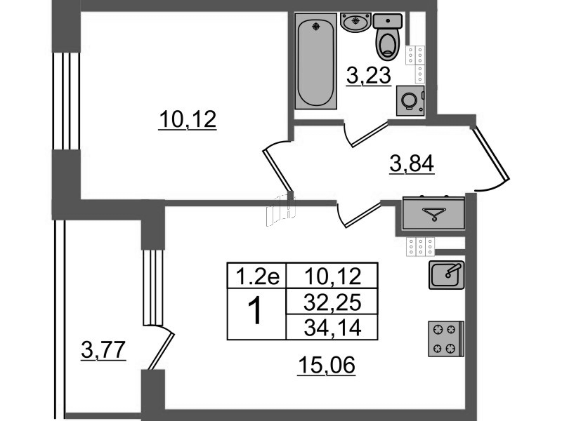 2 ккв (Евро) 32,3 м²