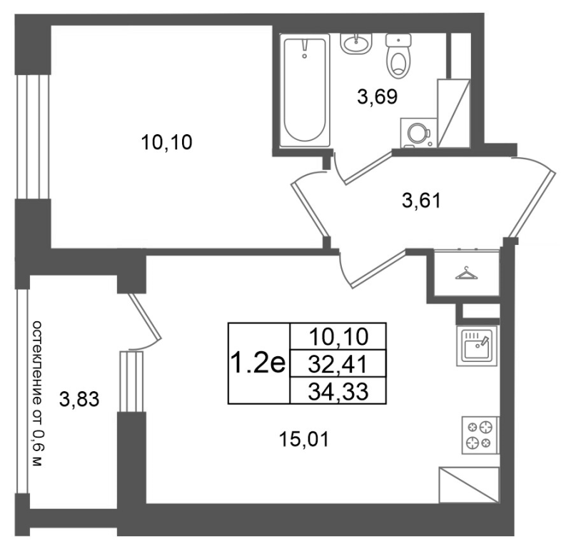 2 ккв (Евро) 32,4 м²