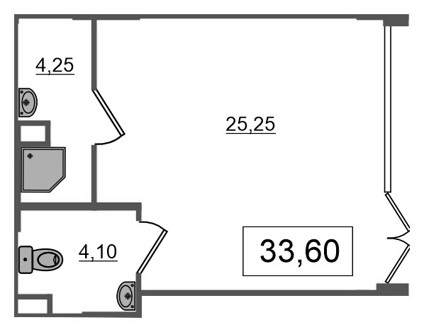 К. пом 33,6 м²