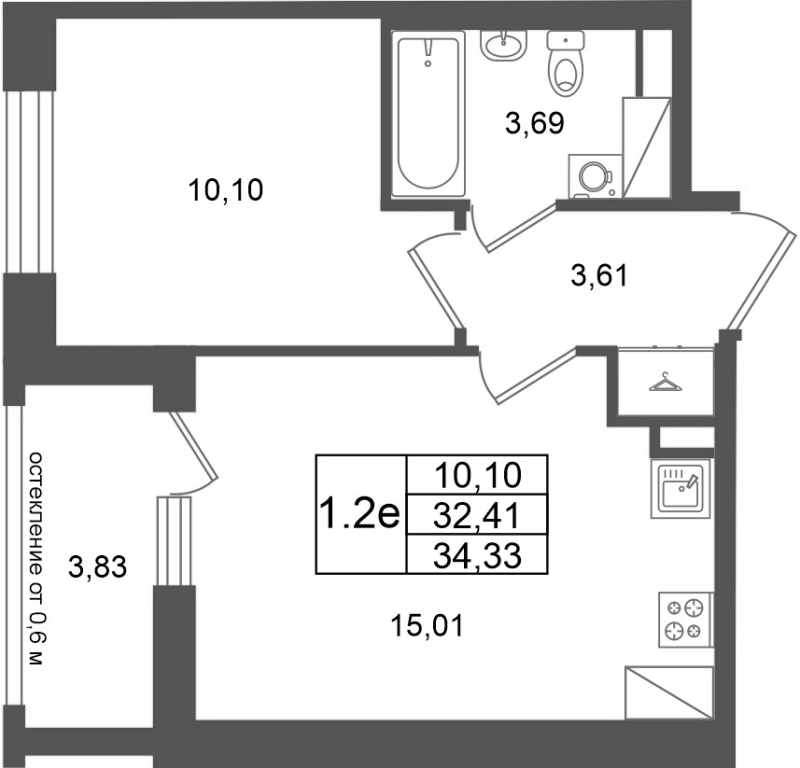 2 ккв (Евро) 32,4 м²
