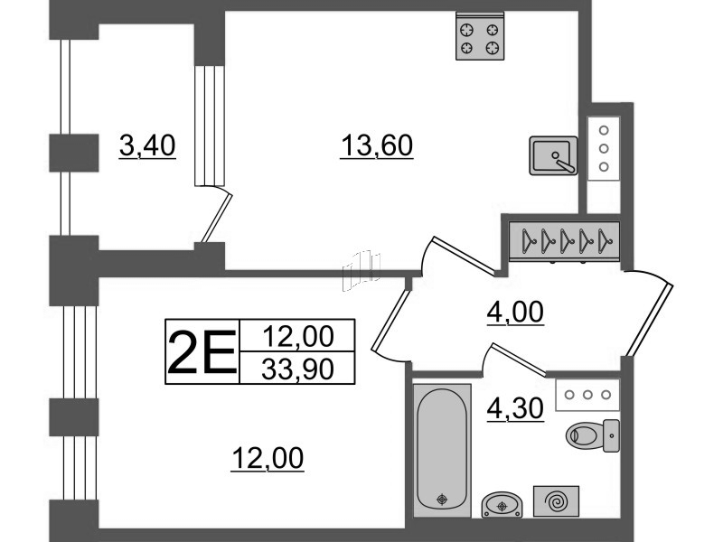 1 ккв 33,9 м²