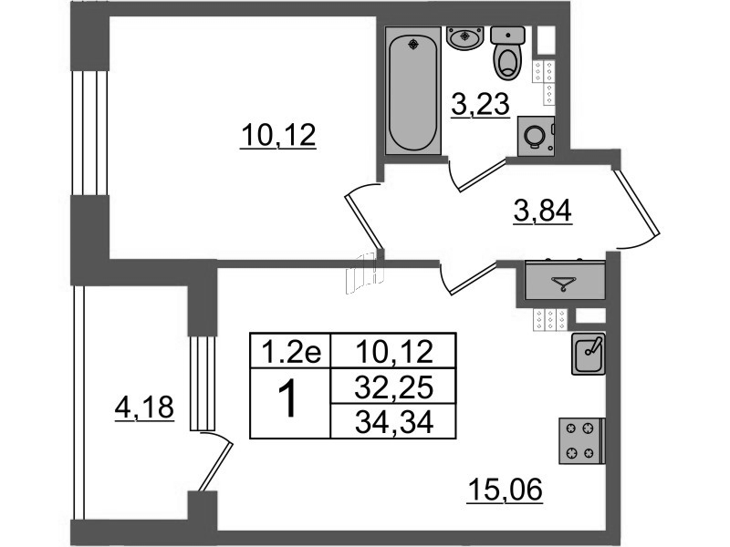 2 ккв (Евро) 32,3 м²