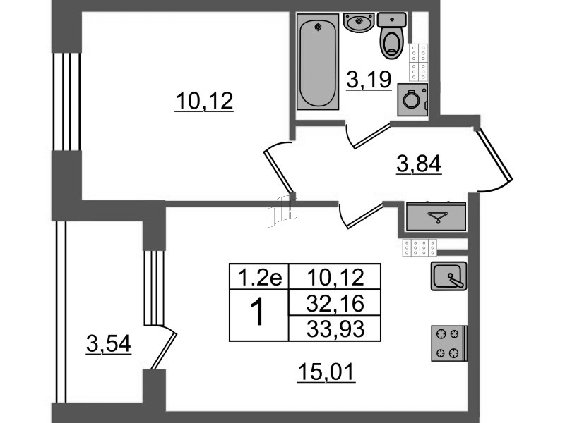 2 ккв (Евро) 32,2 м²