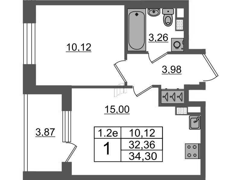 2 ккв (Евро) 32,4 м²