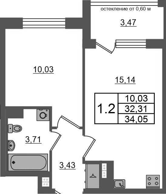 2 ккв (Евро) 32,3 м²