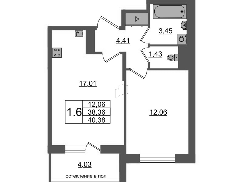 2 ккв (Евро) 38,4 м²