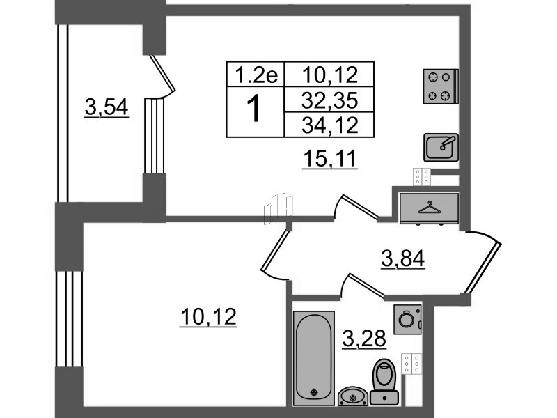 2 ккв (Евро) 32,4 м²