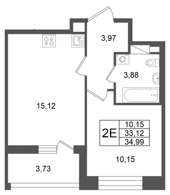 2 ккв (Евро) 33,1 м²