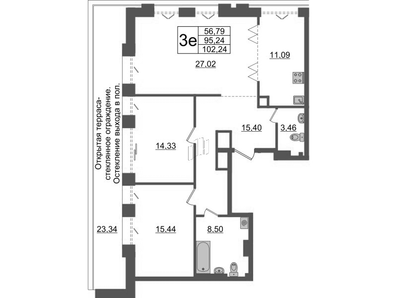3 ккв (Евро) 95,2 м²
