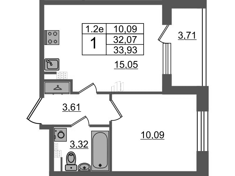 2 ккв (Евро) 32,1 м²