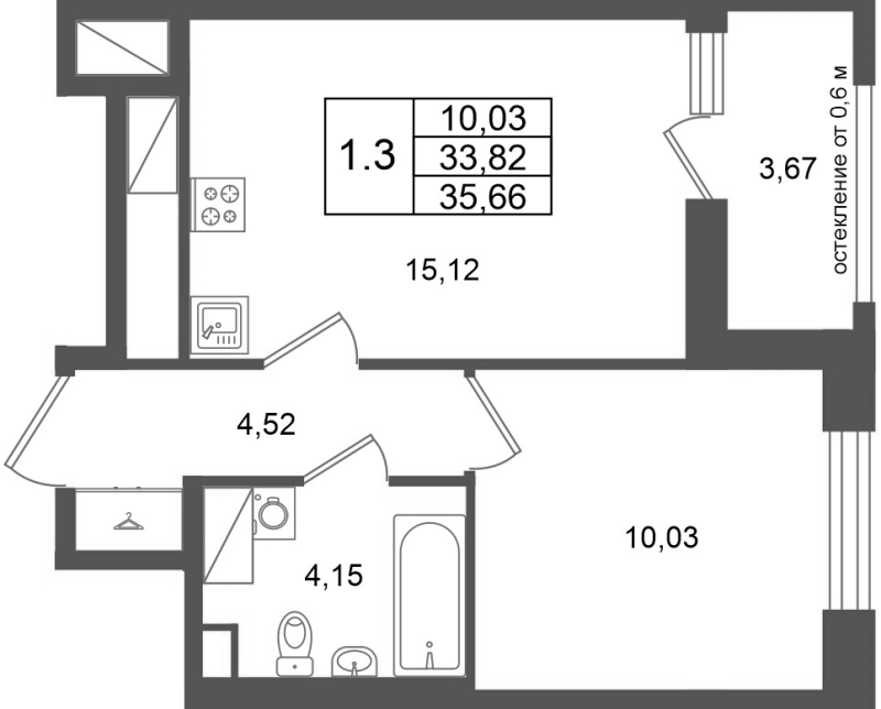 2 ккв (Евро) 33,8 м²