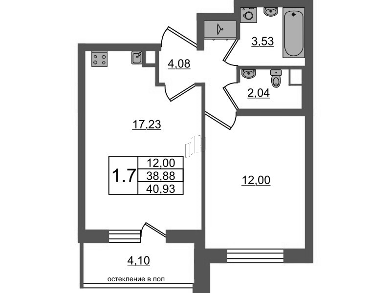 2 ккв (Евро) 38,9 м²