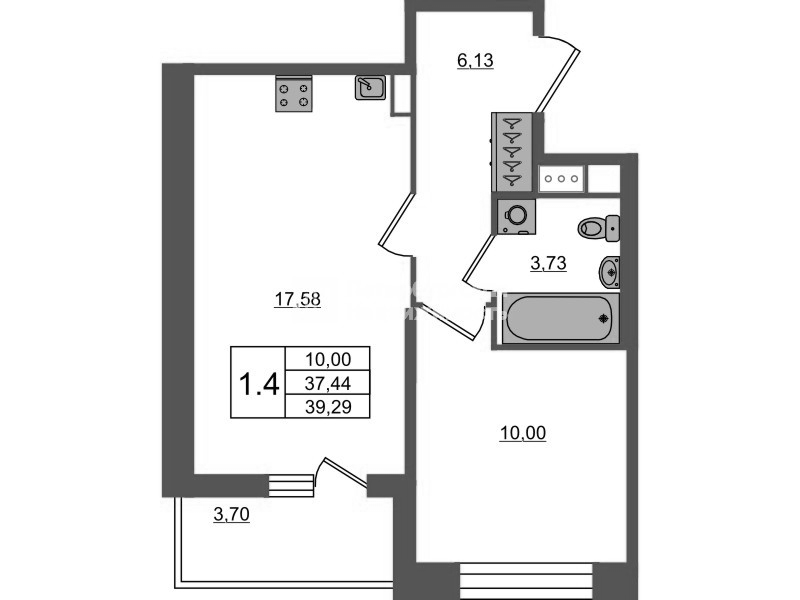 2 ккв (Евро) 37,4 м²