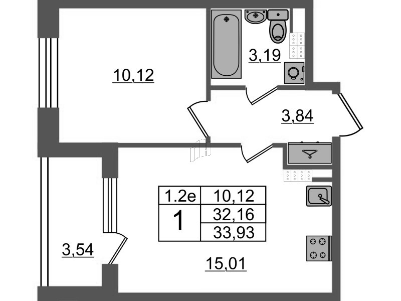 2 ккв (Евро) 32,2 м²