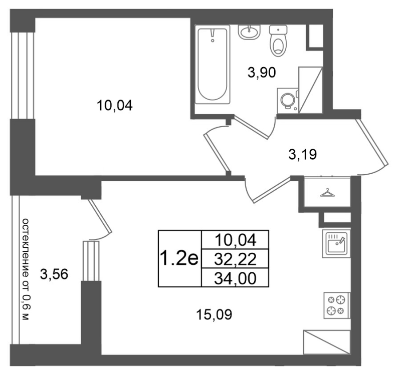 2 ккв (Евро) 32,2 м²