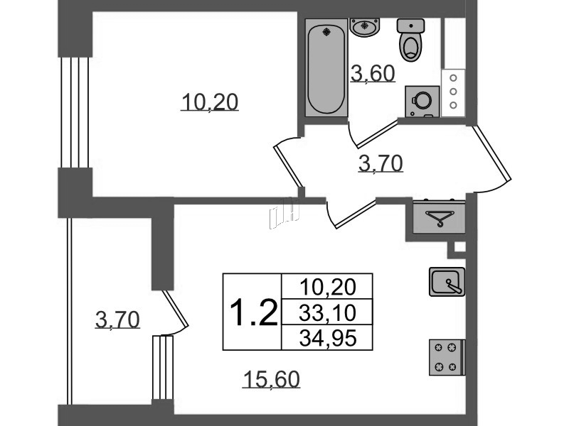 2 ккв (Евро) 33,1 м²
