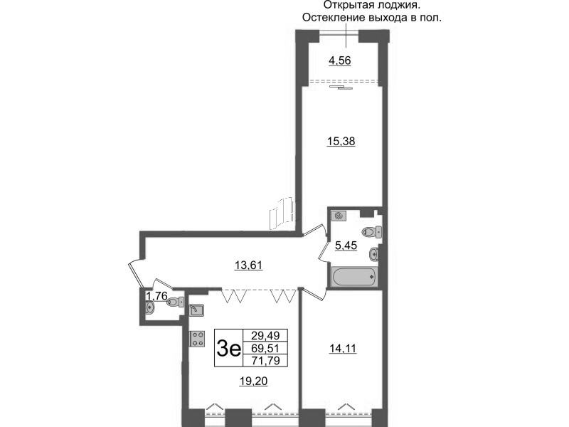 3 ккв (Евро) 69,5 м²