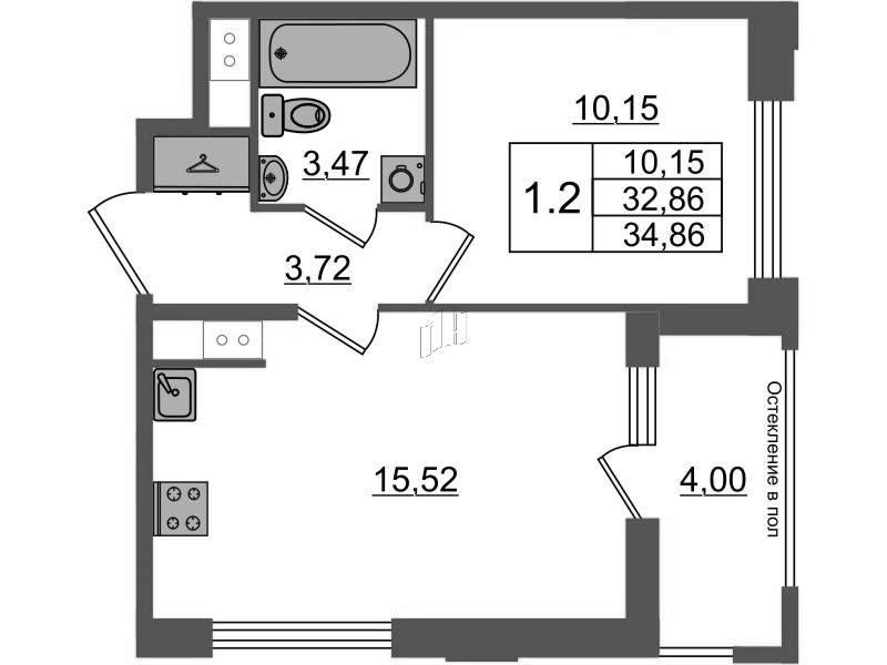 2 ккв (Евро) 32,9 м²