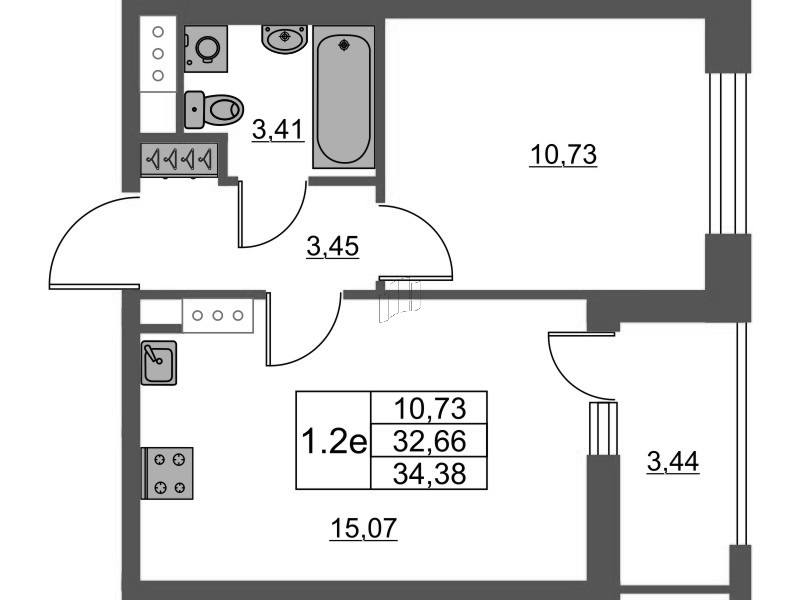 2 ккв (Евро) 32,7 м²