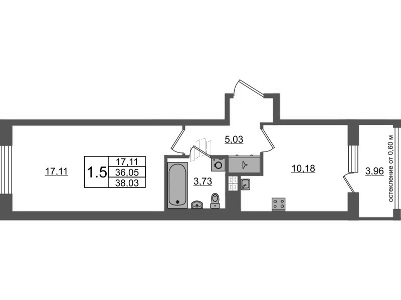 1 ккв 36,1 м²