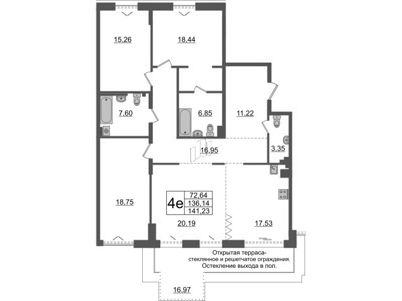 4 ккв (Евро) 136,1 м²
