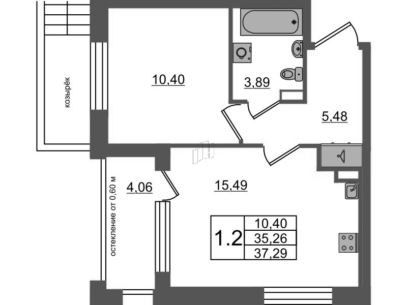 2 ккв (Евро) 35,3 м²