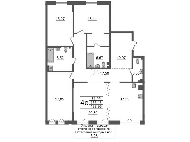 4 ккв (Евро) 136,5 м²