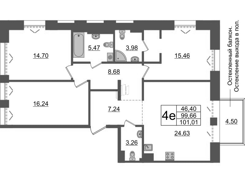 4 ккв (Евро) 99,7 м²