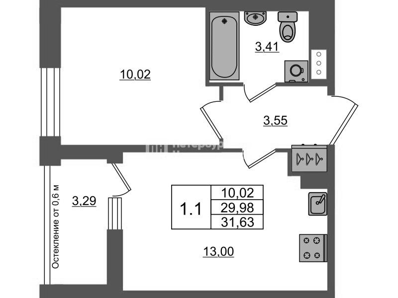 1 ккв 30 м²