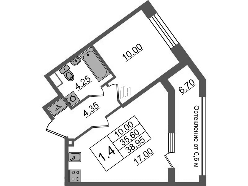 2 ккв (Евро) 35,6 м²