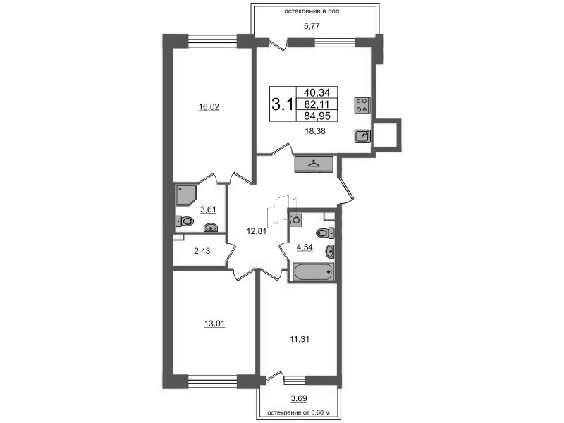 4 ккв (Евро) 82,1 м²