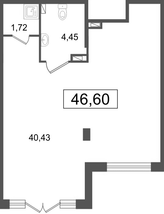 К. пом 46,6 м²