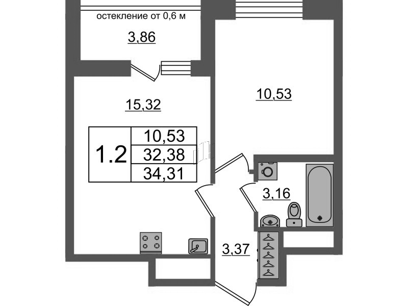 2 ккв (Евро) 32,4 м²