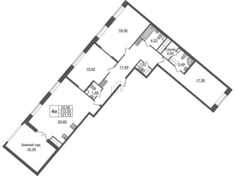 4 ккв (Евро) 112,9 м²
