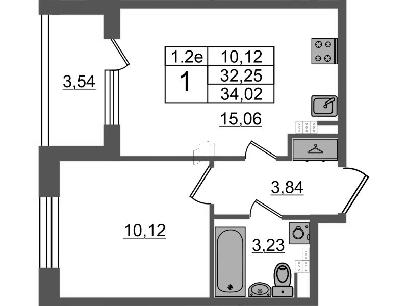 2 ккв (Евро) 32,3 м²