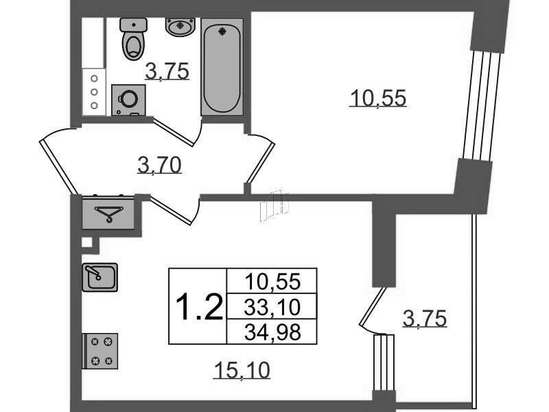 2 ккв (Евро) 33,1 м²