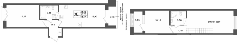 3 ккв (Евро) 55,8 м²