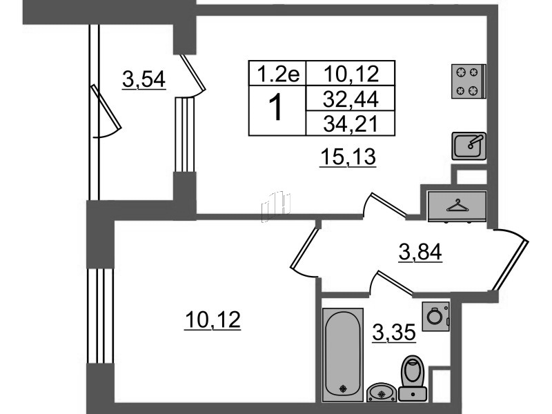 2 ккв (Евро) 32,4 м²